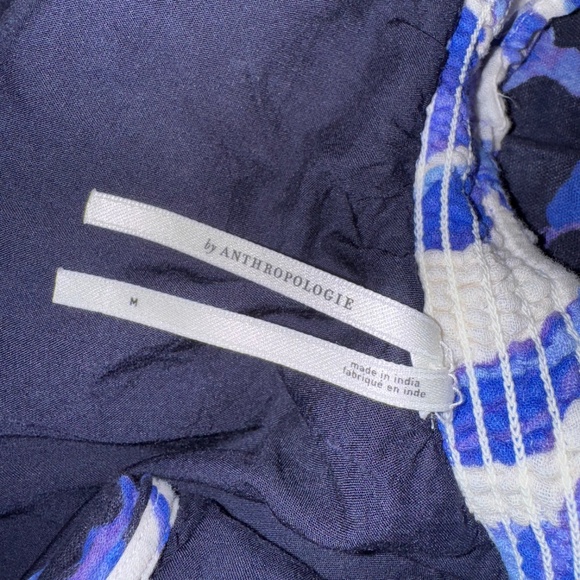 By Anthropologie Easy One-Shoulder Dress Cotton Gauze, Boho, Beach, Blue,M - Picture 9 of 11